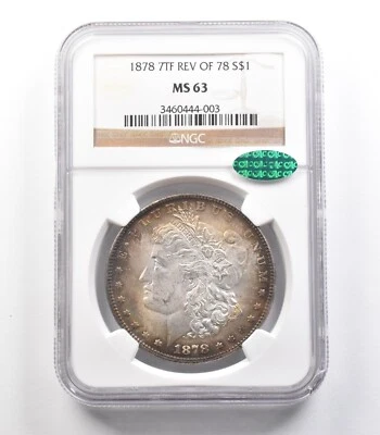 1878 7TF Morgan Silver Dollar Reverse of 78 MS63 NGC CAC Beautiful Tone *2480 - Image 1 of 3