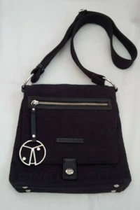 COCCINELLE Italian Black Monogram Canvas Messenger Crossbody Bag - Picture 1 of 10