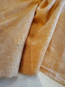 Birchfabrics 100% Organic Linen - Sunset Yarn Dyed Linen 3.25 Yds Peach Orange - Picture 1 of 4