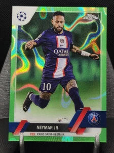 2022 Topps Chrome UEFA CC Green Lava Neymar Jr #10 PSG SP - Picture 1 of 2