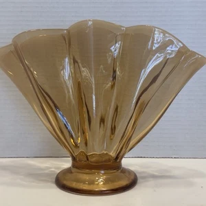 VINTAGE FENTON #857 FAN CAMEO OPALESCENT MELON RIB VASE CIRCA 1930'S 7 3/4” Tall - Picture 1 of 10