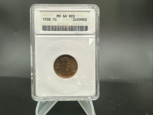 1938 1C Lincoln Wheat Cent - ANACS MS66RD - Old Soap Box Holder - Picture 1 of 4