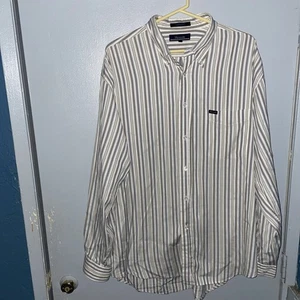Camisa Faconnable Para Hombre XL Rayas Con Botones Manga Larga Bolsillo Elegante - Imagen 1 de 9