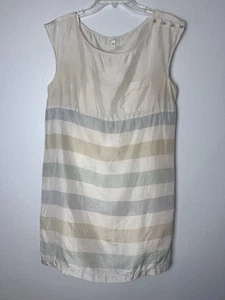 Odille Kleid Seide mit Schlupf Etui Knöpfe Streifen Preppy Sommer Gr. 8 - Bild 1 von 11