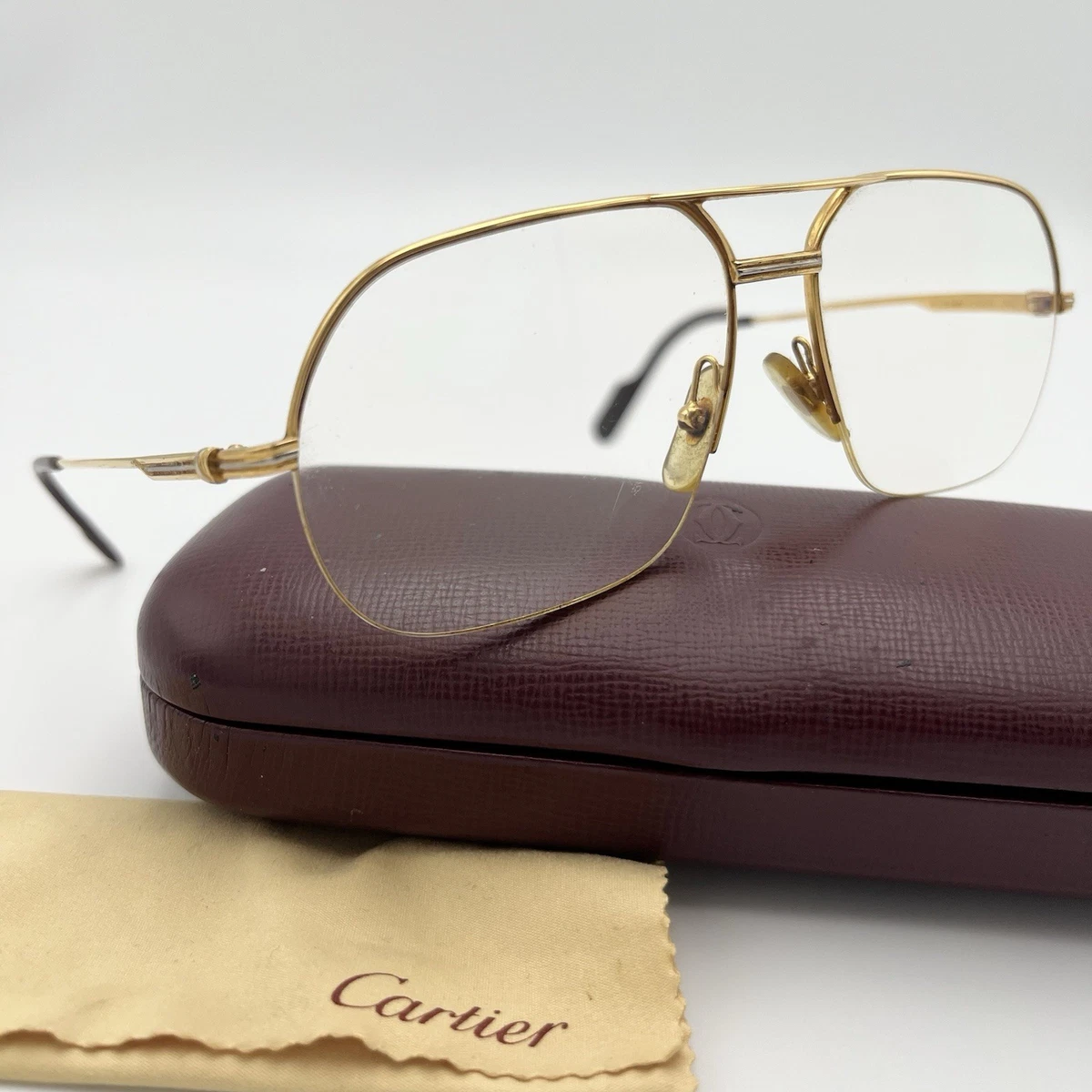 Cartier トリニティ アビエーターサングラス ゴールド Cartier Gold Aviator Sunglasses for Men for sale | eBay