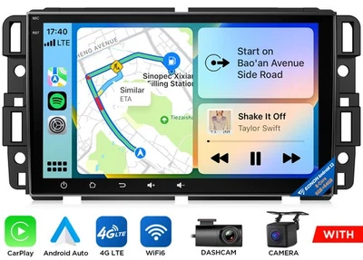 Para Chevy GMC Buick Android 13 8 núcleos 6+64 Coche Estéreo Radio GPS Unidad Principal CarPlay Foto 1 de 4