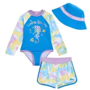 Tommy Bahama Swimwear Girls 3-piece Swim Set Seahorse Size 5 NEW - Picture 1 of 7