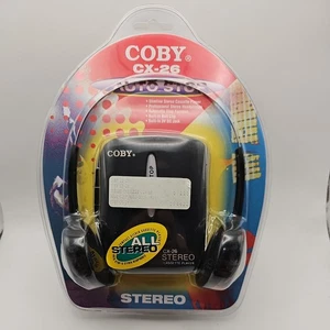 New! COBY (Homage to Sony) Vintage CX-26 Streo Cassette Plyr W/Hedphnes Unopened - Picture 1 of 4