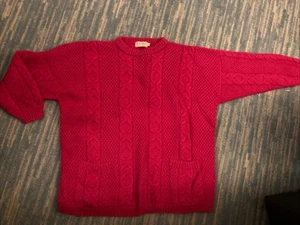 Vintage LL Bean Sweater Womens Extra Large Pink Pockets Wool Pullover Oversize - Picture 1 of 8