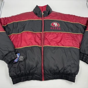 Vintage San Francisco Reversible 49ers Pro Player Puffer Jacket NFL Football L - Bild 1 von 12