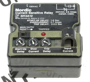 Siemens Nordic Controls 3313A12 Current Sensitive Time Delay Relay 120VAC 2–7A - Picture 1 of 4