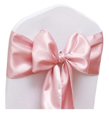  100 атласных пыльных розовых стула пояса банты галстуки день рождения свадьба детский душ - Изображение 1 из 4