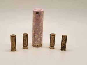 Vintage Tangee Lipstick Brass Tube & 4 Mini Brass Avon Lipstick Tubes - Picture 1 of 12