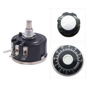 Rotary Potentiometer 5W Linear Wirewound High Power Pot + Knob Dial 100-47k Ohms - Picture 1 of 18