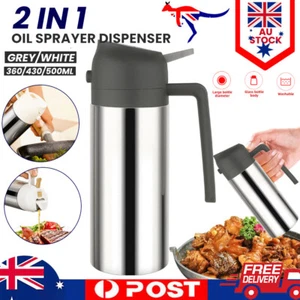 2in1 Oil Sprayer Olive Dispenser Cooking Kitchen Tool Spray Bottle Baking BBQ AU - Picture 1 of 18