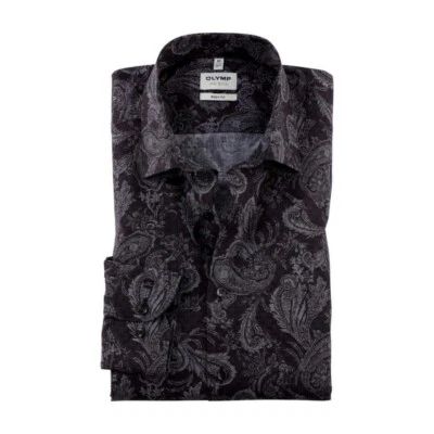 Camicia Da Uomo Olymp Level Five Grigia Nera A Fantasia 206464 69 Grafite - Immagine 1 di 4