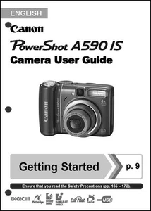 Canon Powershot A590 IS Digital Camera User Guide Instruction Manual - Picture 1 of 1