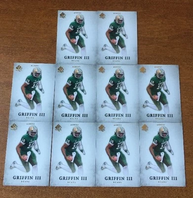 (10) 2012 UD SPA ROBERT GRIFFIN RC #10 LOT BAYLOR BROWNS - Image 1 of 3