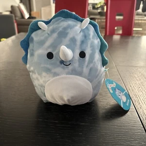 Squishmallow New 8" Jerome the Blue Triceratops Soft and Squishy Dino Plush NWT - Picture 1 of 5