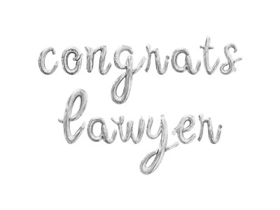 FELICIDADES ABOGADO Carta Cursiva Globo Banner - Día de Graduación Fiesta Decoraciones Foto 1 de 4