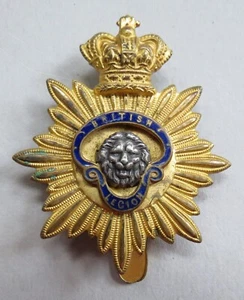 Brass Enamel British Legion Bandmaster Cap Badge Musician - Picture 1 of 3