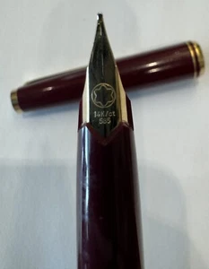 Montblanc 221P burgundy fountain pen 14k 585 gold Fine nib Used Excellent - Picture 1 of 5