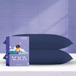 100% Egyptian Cotton Pillow Cases Standard/Queen Size Set of 2 - Luxury 1500 Thr - Picture 1 of 6