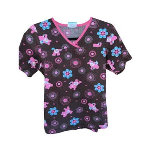 Top scrub medico Care Bears design marrone e rosa taglia XS - Foto 1 di 1