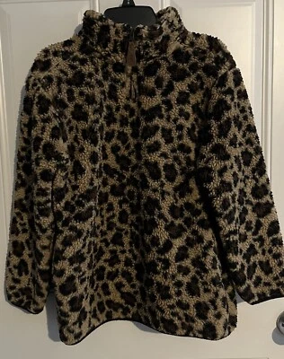 Girlie Girl CC Niños Sherpa Imitación Piel Leopardo Pullover Difuso 1/4 Cremallera Chaqueta Foto 1 de 4