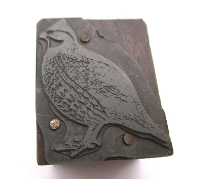 Printing Letterpress Printers Block Cute Little Bird - Image 1 of 2