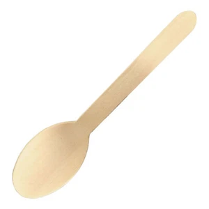 100 Holzlöffel 16cm braun holz kompostierbar / Einweg Löffel Geschirr Besteck - Bild 1 von 1