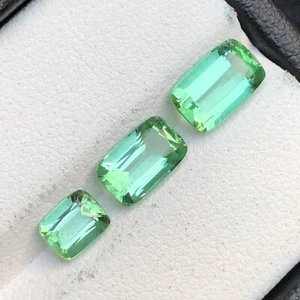 3.25 Carat Natural Cushion Cut Bluish Green Tourmaline Gemstone From Afghanistan - Picture 1 of 10