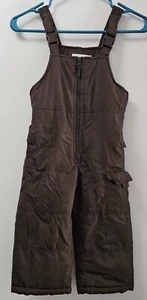 OshKosh Brown Snow Bibs Pants. Adjustable straps, zip front Size 4T - Picture 1 of 7