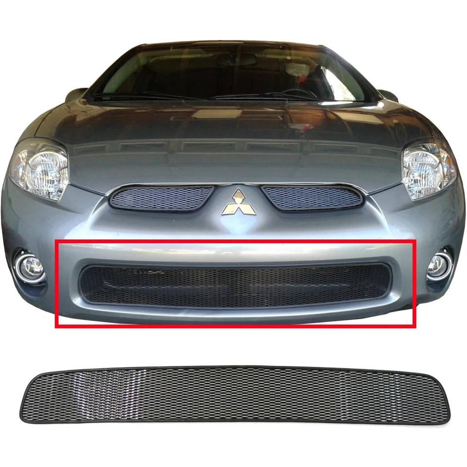 CCG MESH GRILL 插件 适用于 06-08 三菱 ECLIPSE 钻石格栅黑色 — 第 1/4 张图片