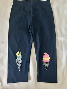 Baby Gap Girls Capri Leggings Navy Blue With Ice Cream Cones Girls Size 4 Years - Picture 1 of 15