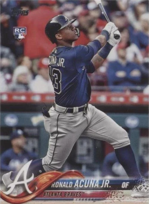2018 Topps Update Series - Ronald Acuña Jr. #US250 Vertical, Blue Jersey (RC)