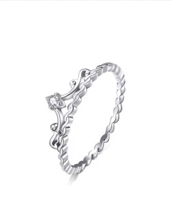 BAGUE COURONNE ARGENT STERLING 925 BRACELET PENDENTIF PENDANT - Imagen 1 de 3