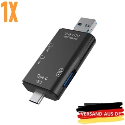 Kartenleser USB 6 in 1 USB C SD/TF Micro USB OTG Typ C für Laptop Handy AY - Bild 1 von 4