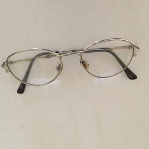 Vintage Italienische Silber Metall Brille Oval Gestell Gr. 49[]18 135 - Bild 1 von 5