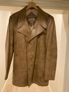 VINTAGE GRAIS CABRETTA LEATHER Leather OG Sports CoAt JaCkEt 42 LONG - Picture 1 of 7