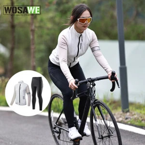 WOSAWE Women Thermal Fleece Cycling Jacket Padded Pants Winter Ladies Sportswear - Picture 1 of 12