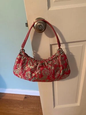 Bolso Hobo Kate Spade Rosa/Plata Brocado Cuero Cocodrilo Asa Foto 1 de 4