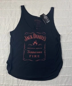 Jack Daniel’s Tennessee Fire Black Tank Top Women's Medium Whiskey Brand Shirt - Picture 1 of 9