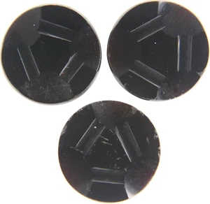 C1880s Antique Victorian Black Glass Button LOT 3 Geometric Intaglio Triangle - Picture 1 of 3