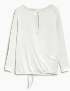 NEW LADIES CREAM WRAP TOP BY NEXT MODAL BLEND SIZE 8 10 12 18 20 22 BACK DETAIL - Picture 1 of 3