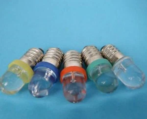 5PCS,Red+Yellow+Blue+White+Green 9V-12V E10 1447 style Screw In Led Bulb Light - Picture 1 of 4