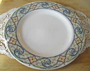 Plato de corte vintage de flores con pergamino de diamantes de siracusa China de 12 1/8" ~ - Imagen 1 de 8