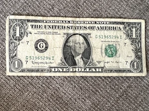 1963-B $1 Joseph Barr Note S/N G51965294 I VTG US DOLLAR Federal Reserve Note - Picture 1 of 2