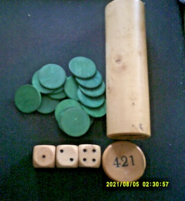 jeu de 4 2 1 dans un etui en bois - Photo 1/4