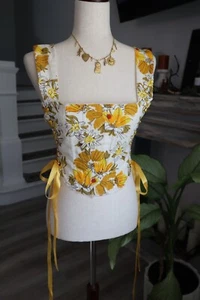 RARE Handmade Corset made from Vintage 70s Vera Nuemannn One of a Kind - Picture 1 of 8